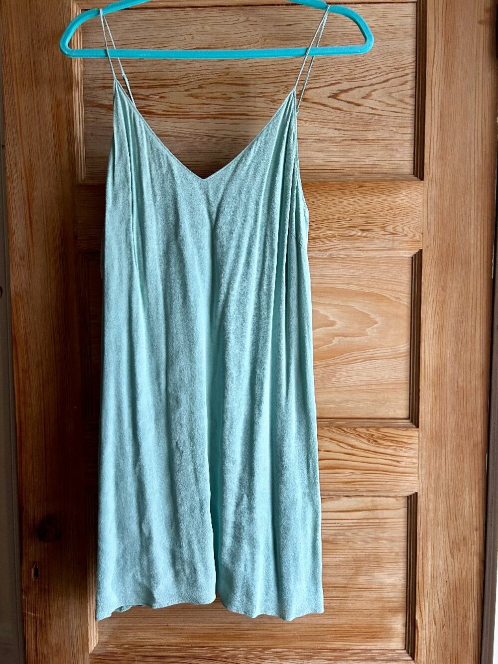 Aritzia WILFRED Free Vivienne Chalky Mint Blue/Green Mini Slip Dress NWT sz Med